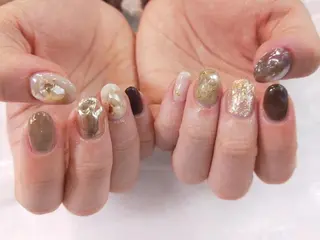 ネイル はばすみれ🎀ﾈｲﾙ 光ﾌｪｲｼｬﾙ ﾍｱのネイルデザイン