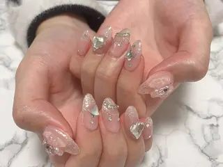 ネイル はな💎ネイル ワンホン、長さ出しのネイルデザイン