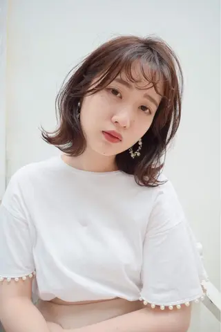ミディアム カラー パーマ ヘアアレンジ メンズ キッズ ネイル マツエク・マツパ EnBlesS西宮 マンツーマン神道有基のヘアスタイル
