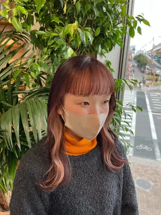 セミロング カラー 暖色カラー/美髪矯正 /フクダ モエ🐿のヘアスタイル