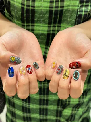 ミディアム 0203ムニムサン 💙Honokaのネイルデザイン