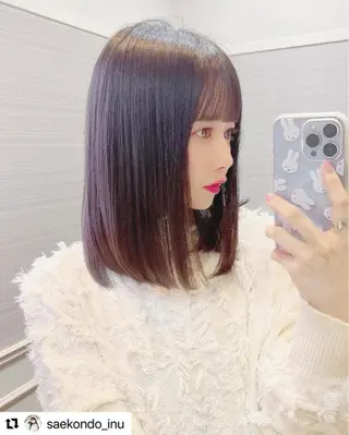 ミディアム 比嘉 翼のヘアスタイル