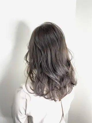 ロング カラー フェザーパーマ/ ダブルカラー/藤田のヘアスタイル