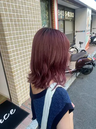 セミロング カラー 縮毛矯正とレイヤー カット/杉村凜汰郎のヘアスタイル