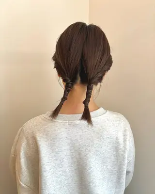 ミディアム カラー ヘアアレンジ パーマ/暖色/ボブ イワタテ🇰🇷のヘアスタイル