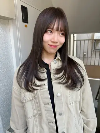 ロング カラー レイヤーカット🍏 パーマ/ののかのヘアスタイル