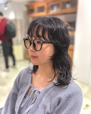 ミディアム パーマ かどた はるなのヘアスタイル