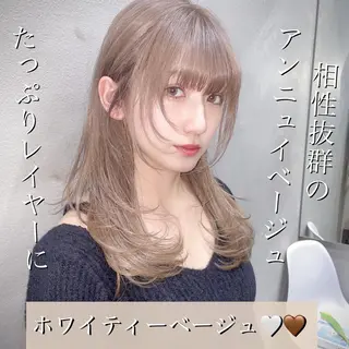ロング カラー 透明感カラー×小 顔レイヤー♡ヒデさんのヘアスタイル