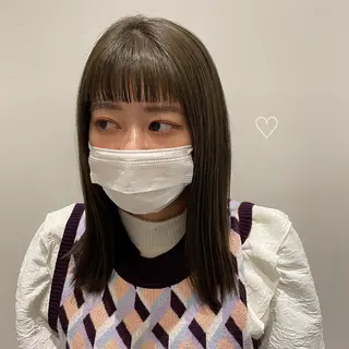 セミロング カラー 狩野 羅夢のヘアスタイル