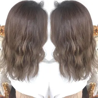 セミロング カラー パーマ ヘアアレンジ エグチ アキラのヘアスタイル
