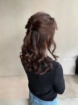 セミロング ヘアアレンジ ブリーチ/アレンジ 天満/chihiroのヘアスタイル