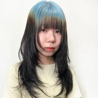 セミロング カラー ヘアアレンジ レイヤーカット×髪質 改善🇰🇷シオリのヘアスタイル