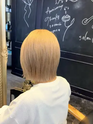 ミディアム カラー 店長 ハイトーン× 髪質改善/舘野 涼太のヘアスタイル