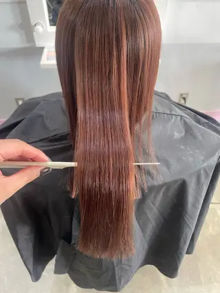 セミロング パーマ 艶髪／透明感カラー／ 鈴木 琳太朗のヘアスタイル