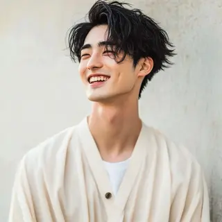 ミディアム 尭部 佑太のヘアスタイル