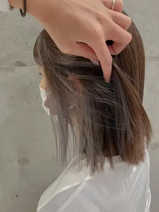 ミディアム カラー 透明感/縮毛/ボブ CHIHIROのヘアスタイル