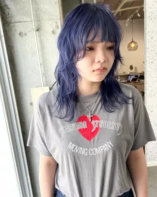 ミディアム カラー ヘアアレンジ lani ブリーチ /ダブルカラーのヘアスタイル