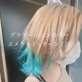 ショート カラー ﾊｲﾄｰﾝ/ｶﾗｰ/ 用賀/稲若健太郎のヘアスタイル