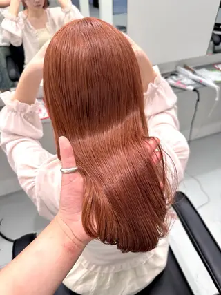 ミディアム カラー ピンクベージュ/新潟 万代/高橋桃葉🍑のヘアスタイル
