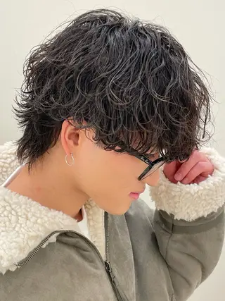 ショート パーマ メンズ 亀井隆汰/メンズ専門 パーマ特化美容師のヘアスタイル