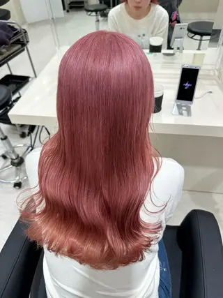 ロング カラー ヘアアレンジ 韓国レイヤー＆ピンク 艶髪🩶maikoのヘアスタイル