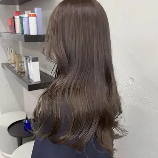 カラー セミロング 韓国ヘア♡🇰🇷 暖色♡透明感カラー✨のヘアスタイル