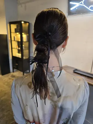 ミディアム ヘアアレンジ ハヤシ マユ ✂ 府中美容室のヘアスタイル