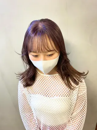 ミディアム デザインカラー/ボブ ブリーチカラー/ユリのヘアスタイル