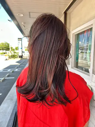 セミロング カラー 原田 慎吾のヘアスタイル