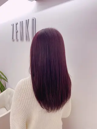 ロング カラー コテ巻き風パーマ 藤澤　知彌のヘアスタイル