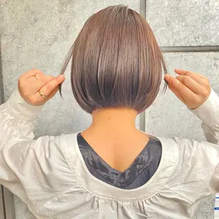 ショート カラー 癖毛救済✂️ボブ /髪質改善ストレートのヘアスタイル