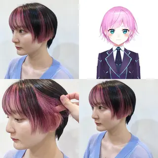 ショート カラー 推しカラー✨ オタク美容師ユウカのヘアスタイル