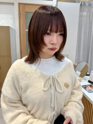 ミディアム カラー 🪭risa 暖色/レイヤー🪭のヘアスタイル