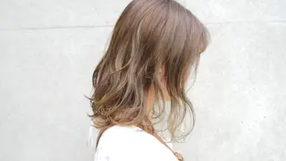 ミディアム カラー パーマ ヘアアレンジ 【白髪ぼかし 専門GBG】自由が丘のヘアスタイル