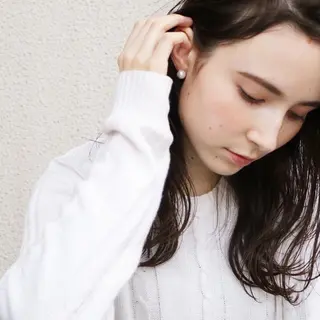 ミディアム カラー パーマ 河原 亮のヘアスタイル