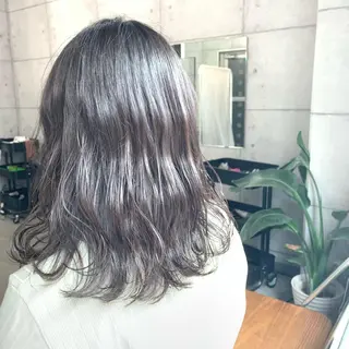 ミディアム カラー パーマ ヘアアレンジ メンズ キッズ ネイル マツエク・マツパ 切りっぱなしヘアボブ ミディアムヘアRYOのヘアスタイル