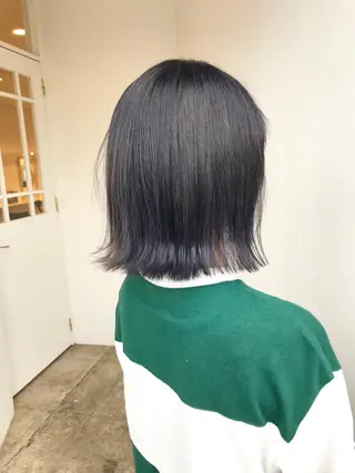 ミディアム カラー ボブ/ハイトーン 福生Radix 下田のヘアスタイル