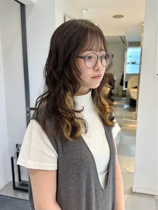 ロング パーマ デジタルパーマ 🌀ボブ　萩原　龍のヘアスタイル