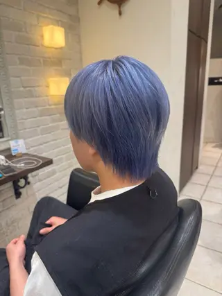 ミディアム カラー ブリーチ♡メンズ マッシュ♡MIUのヘアスタイル