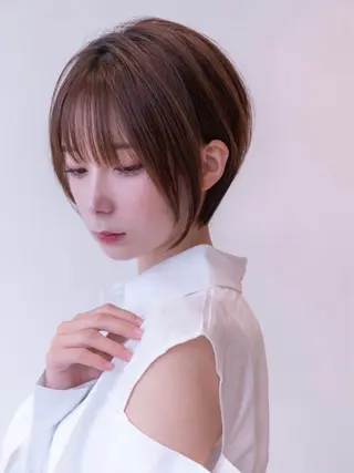 ショート カラー パーマ 田中航平/渋谷ボブ/ レイヤーボブのヘアスタイル