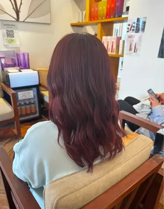 セミロング カラー 吉田 新平のヘアスタイル