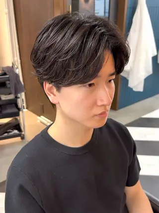 ミディアム カラー パーマ ヘアアレンジ メンズ 伊藤 陸のヘアスタイル