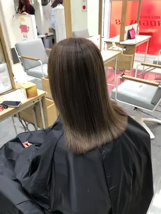 セミロング 太白区/白髪ぼかし ハイライト/千葉達人のヘアスタイル