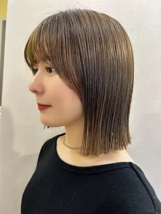 ミディアム カラー hub hair レイヤー/透明感のヘアスタイル