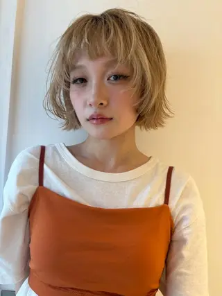 ミディアム パーマ カラー CEINE【セーヌ】 三軒茶屋のヘアスタイル