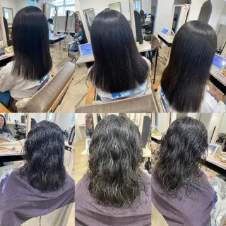 ミディアム パーマ 饒平名 知也のヘアスタイル