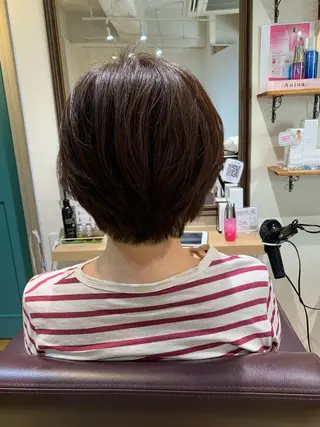 ショート カラー パーマ ヘアアレンジ メンズ キッズ 白髪世代特化 🌿飯塚京橋のヘアスタイル