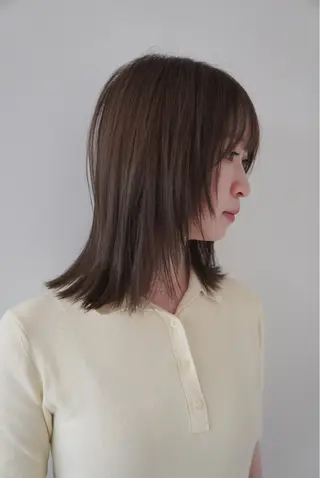 セミロング 小顔レイヤー×コンパ クトボブ/林隆平のヘアスタイル