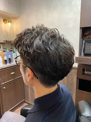 ショート パーマ LAVIE NEW STANDARD BARBER HANARE 新宿店所属・TANAHASHI ／モデル募集🆘のヘアスタイル