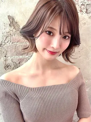 ショート カラー パーマ ヘアアレンジ 🌈小顔似合わせ SHIHO🌈のヘアスタイル